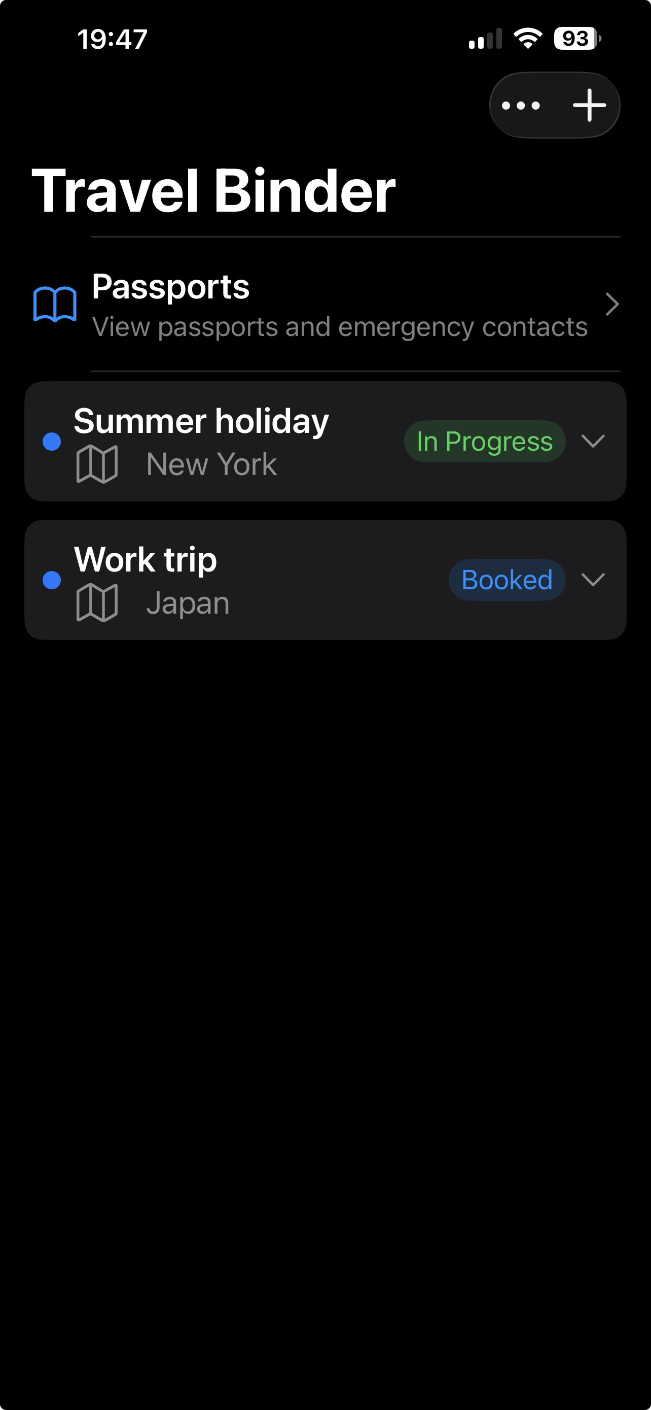 Travel Binder screenshot 1